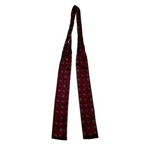Symphony Scarfs Mens Vintage Silk Floral Foulard Tie Burgundy Ascot Equestria